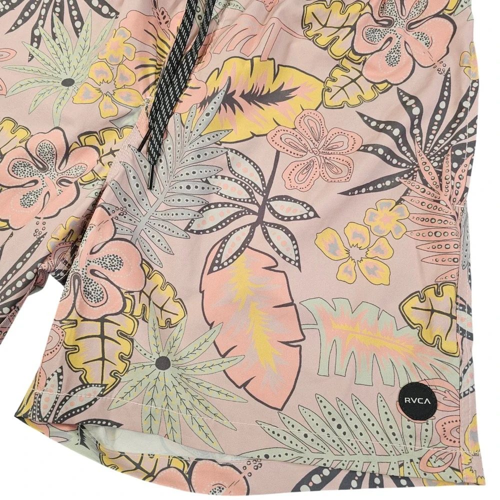 RVCA Mens Tropical Floral Swim Trunks Board Shorts Size Large California Surf